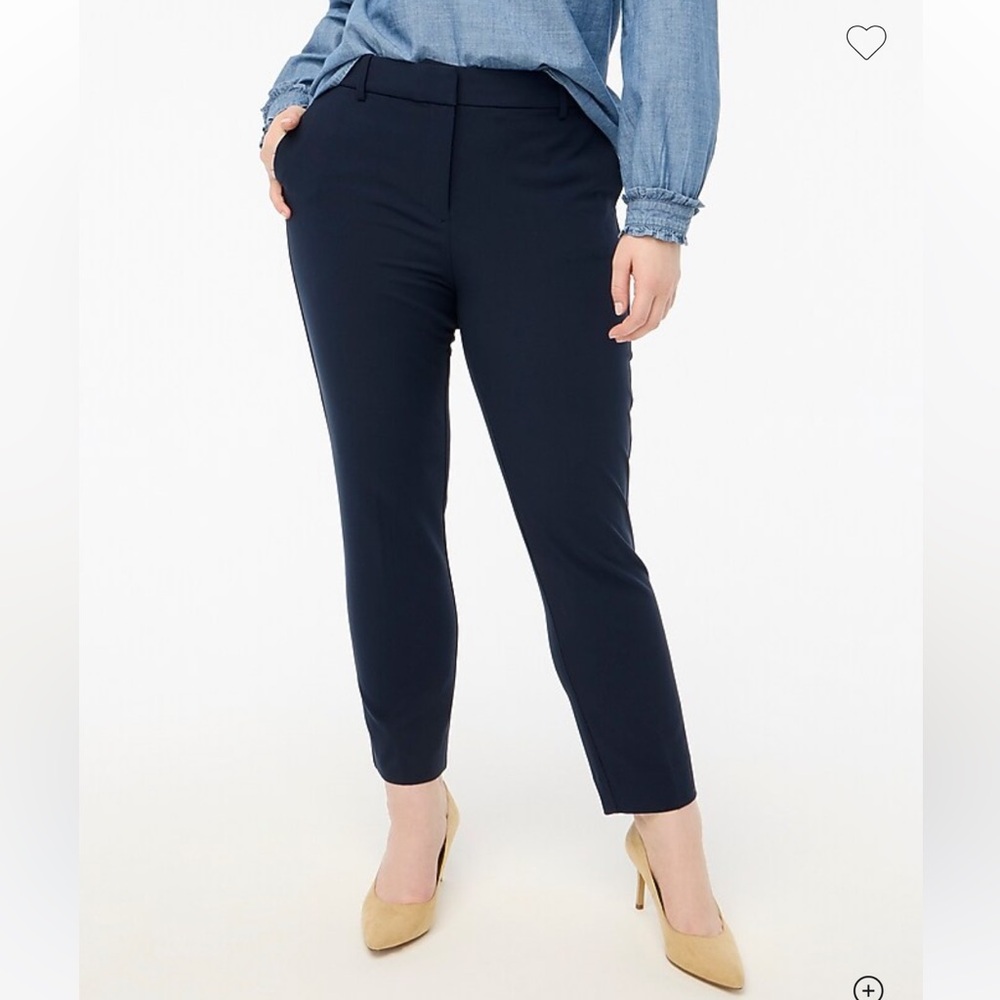 Jcrew Slim Cropped Ruby Pant in Navy Stretch Twill